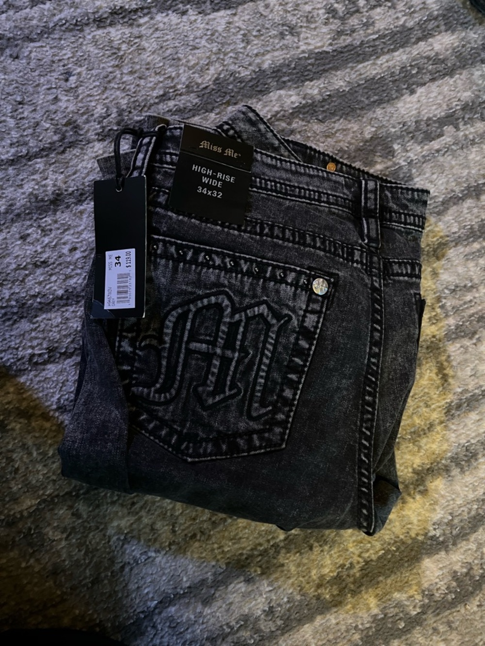 Miss Me Black Acid-Wash High-Rise Boyfriend Jeans